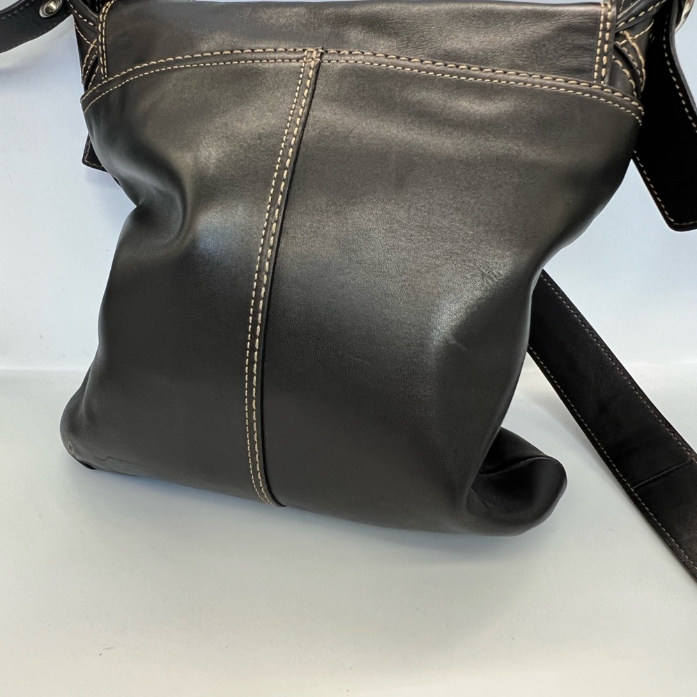 Coach Black Leather Crossbody Bag with Silver Buckle - Picture 6 of 10